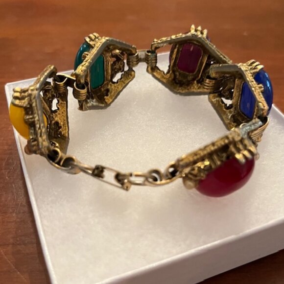 Vintage Gold-tone Multi-stone Bracelet - Picture 7 of 13